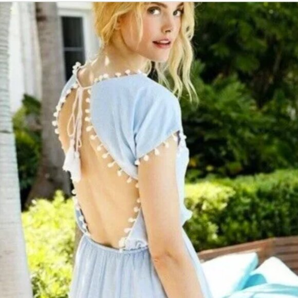 Peixoto Nissi pom-pom mini beachwear dress swim cover-up M - Picture 3 of 14